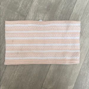 Light Pink and White Bandeau Top